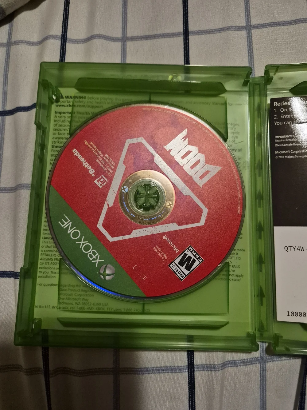 Microsoft Xbox One Red Doom Game Disc